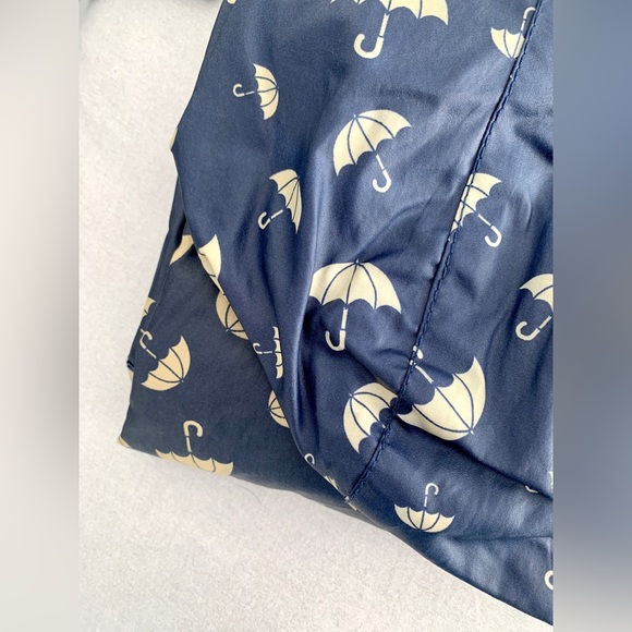 Super cute ☂️ well-loved H&M navy umbrella print hooded belted trench RAINCOAT - Picture 8 of 8